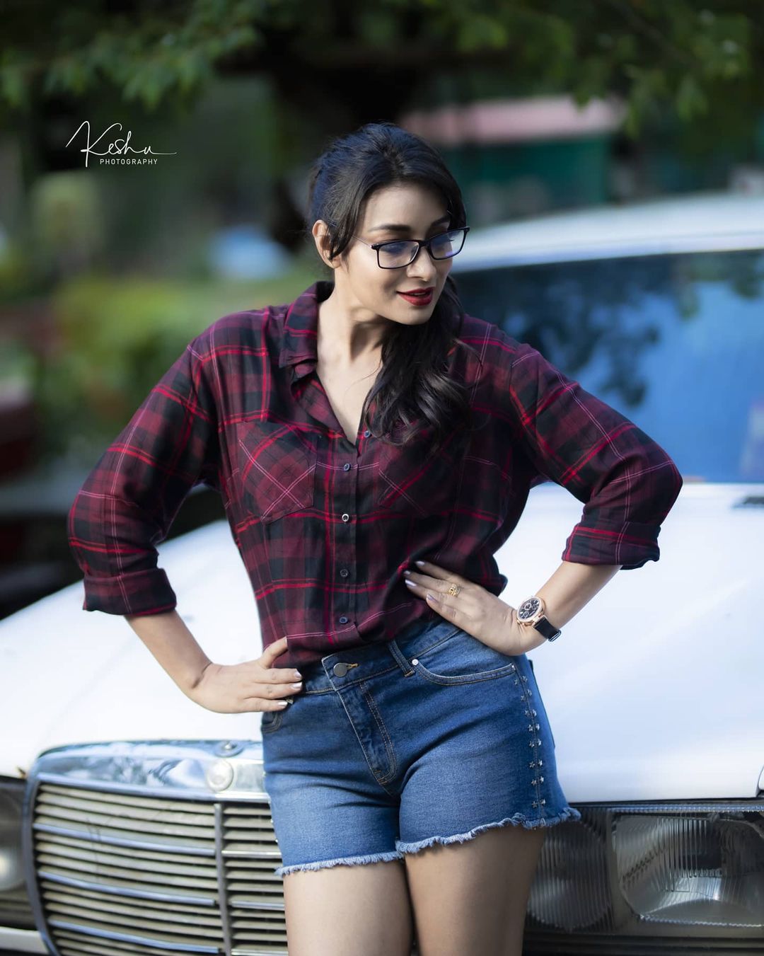 Bhanu Shree hot photoshoot stills in short dress
