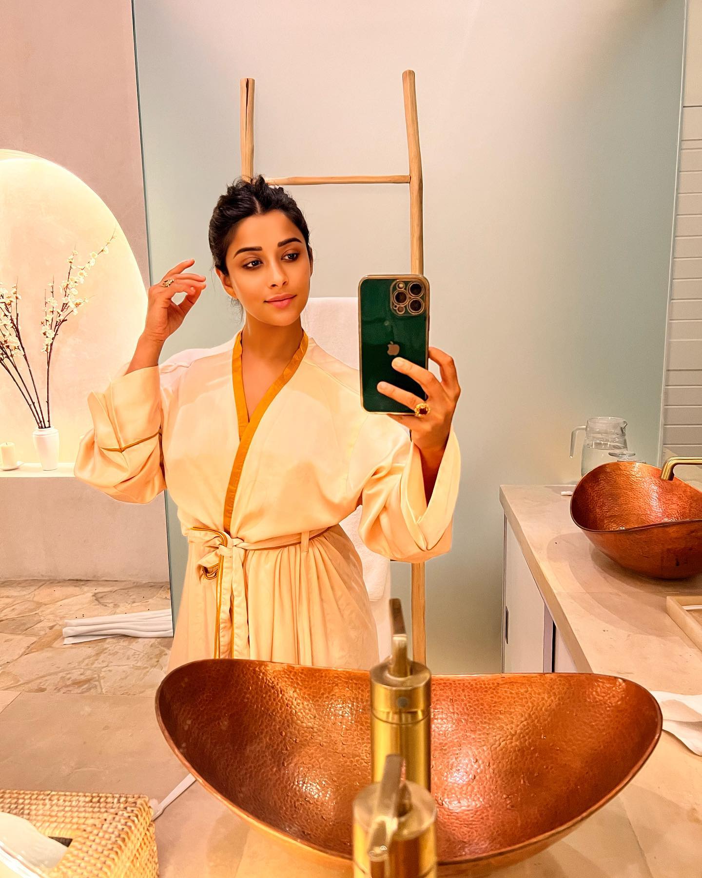 Nyra Banerjee looks trendy and stylish in bath robe