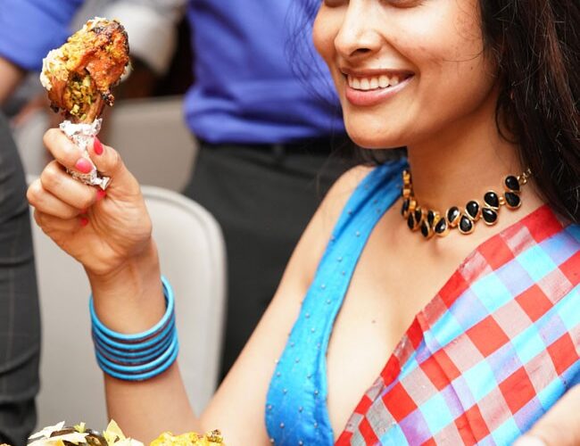 Divi Vadthya sizzling at a restaurant launch in Hyderbad