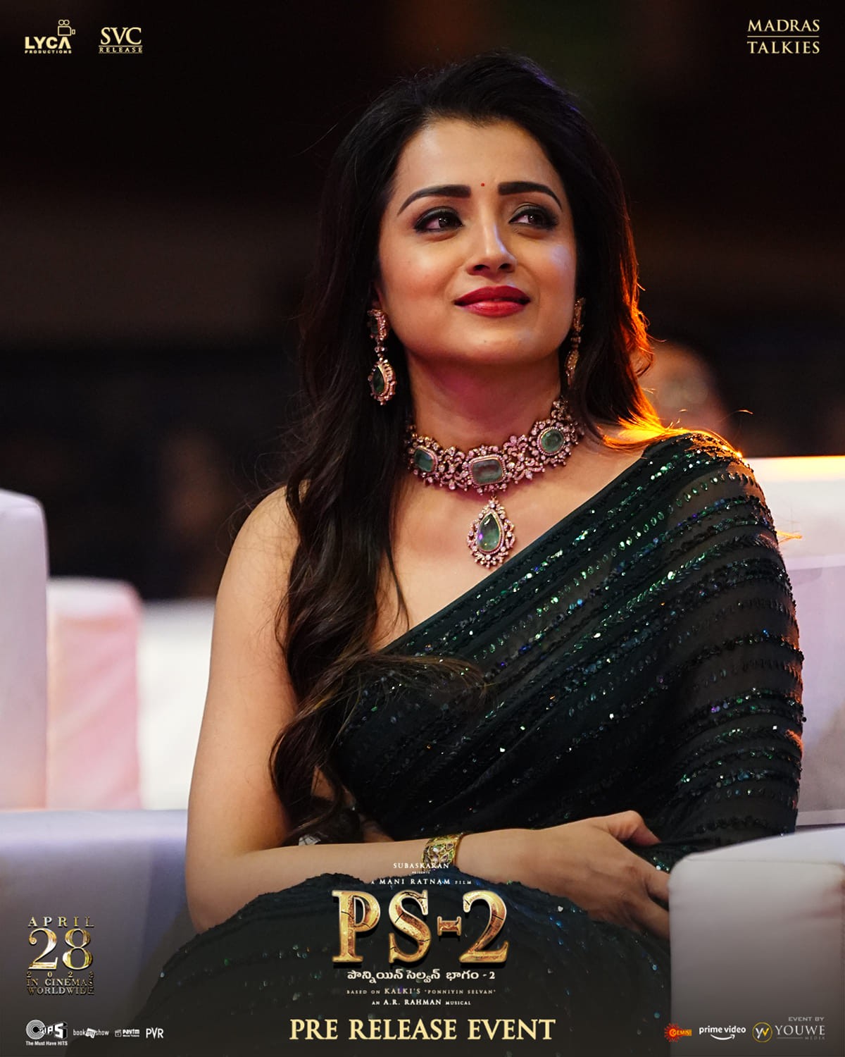 Trisha Krishnan Stills In Saree During PS 2 Movie Pre release Event Trisha Krishnan Stills In Saree During PS 2 Movie Pre release Event