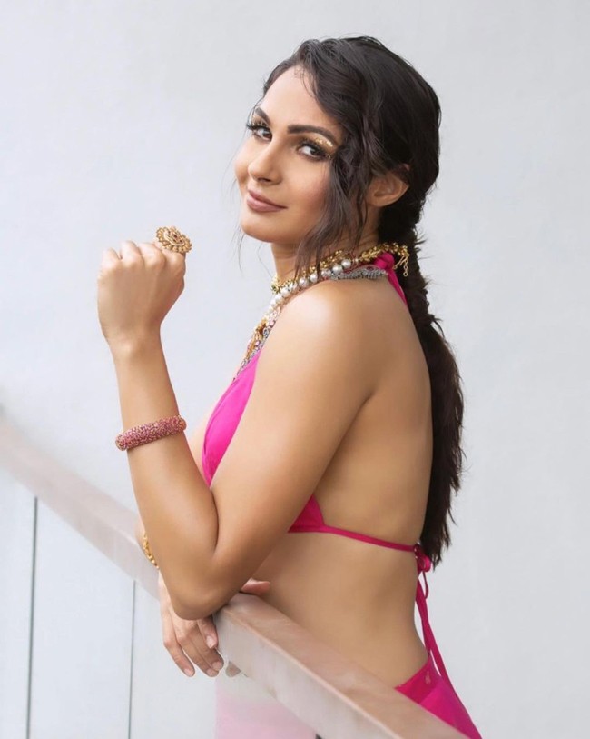 Exotic poses from Andrea Jeremiah for She magazine