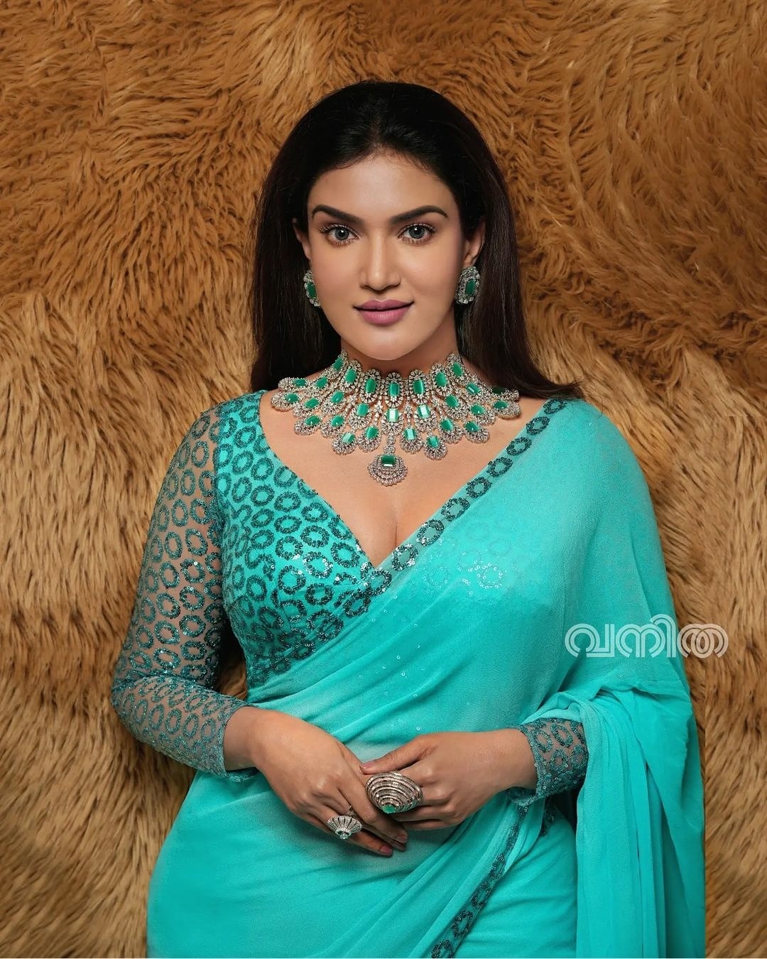 Spellbinding clicks of Honey Rose in saree