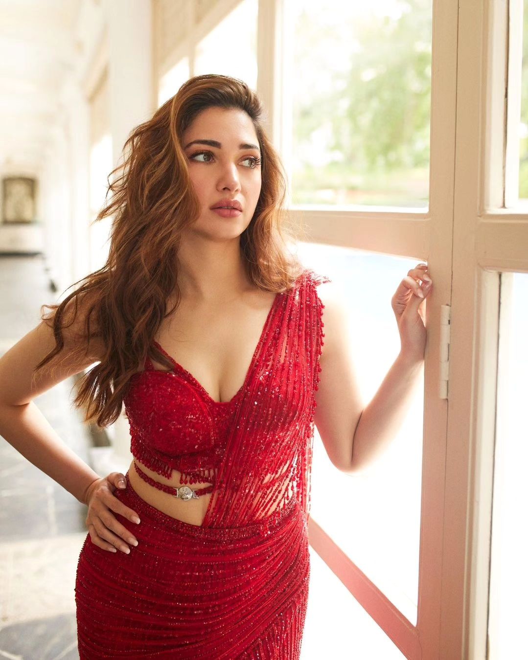 Tamannah Bhatia sizzles in red dress during at an event