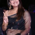 Actress Anasuya Black Saree Pics @ Peddha Kapu 1 Pre Release