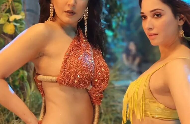 Rashi Khanna and Tamannah looks hot from Aranmanai movie